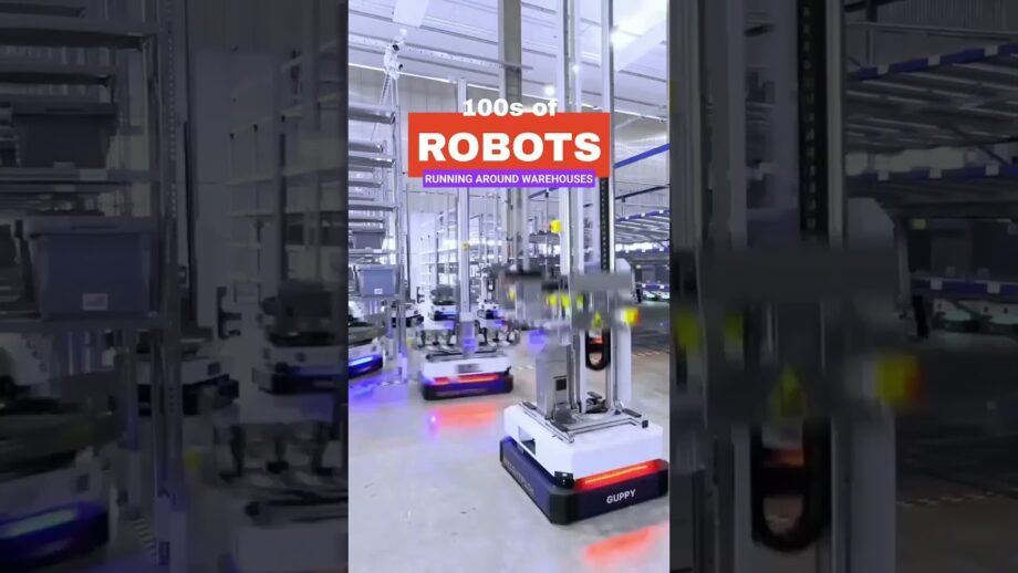 Fully automated warehouses with AI robots #technology