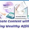 How Easy It Is to Create Content with AI ( | Wealthy Affiliate's Article Designer)