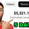 How I Earned $5,000 in 5 Days with AI-Generated YouTube Shorts!
