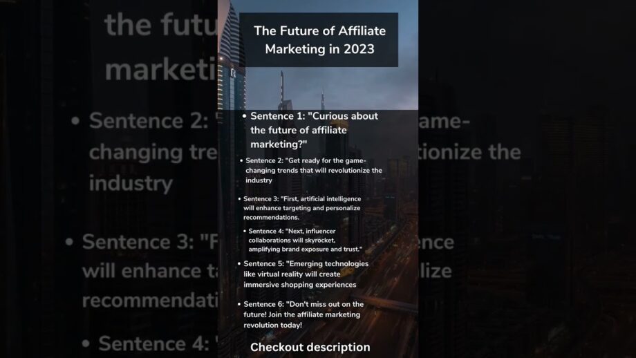 The Future of Affiliate Marketing in 2023 #shorts