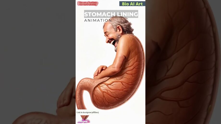 Stomach Lining Animation | Human Digestive System | Human Anatomy | Bio AI Art | 09