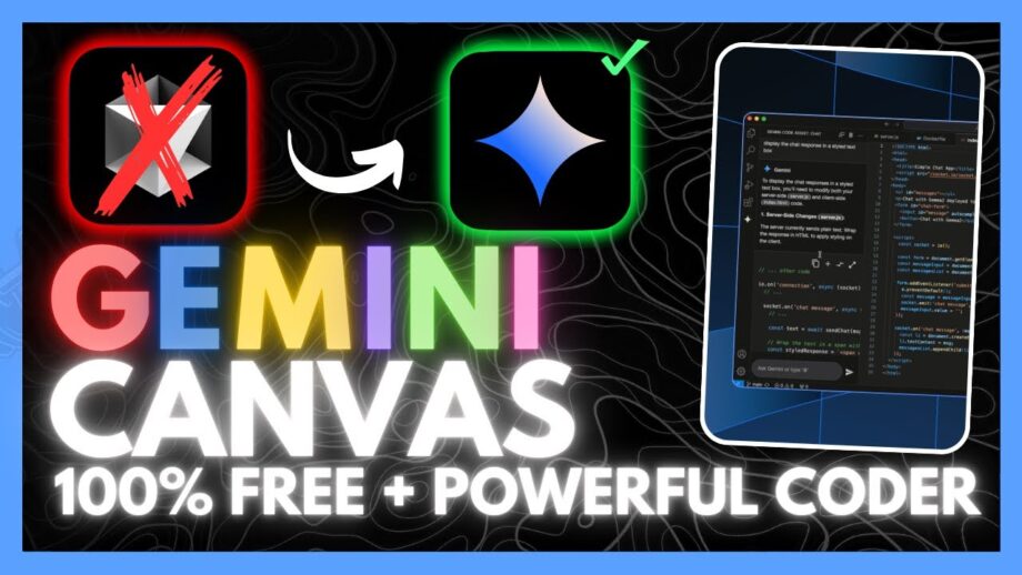 Gemini 2.5 Pro Canvas: FULLY FREE NEW AI Coder by Google! SUPER FAST!
