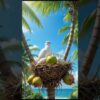 The story of a pigeon making a nest on a coconut tree and laying eggs and then a snake comes 😭 #ai