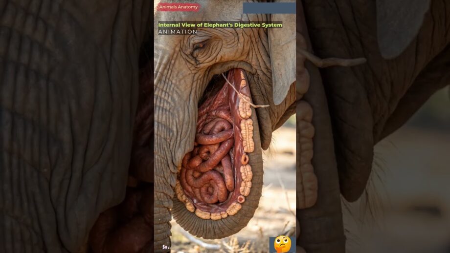 Internal View of Elephant's Digestive System Animation | Animals AI Art | 02