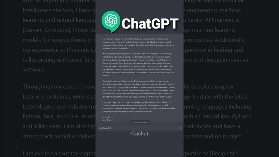 Land a Job Easily using AI - ChatGPT Tips #shorts