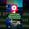 3 Best AI Video Editors for YouTubers and Content Creators in 2025! #texttovideo