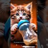Little kitten drink a milk in bottle #ai #automation #shortvideo #videoanak #story #funnyvideo