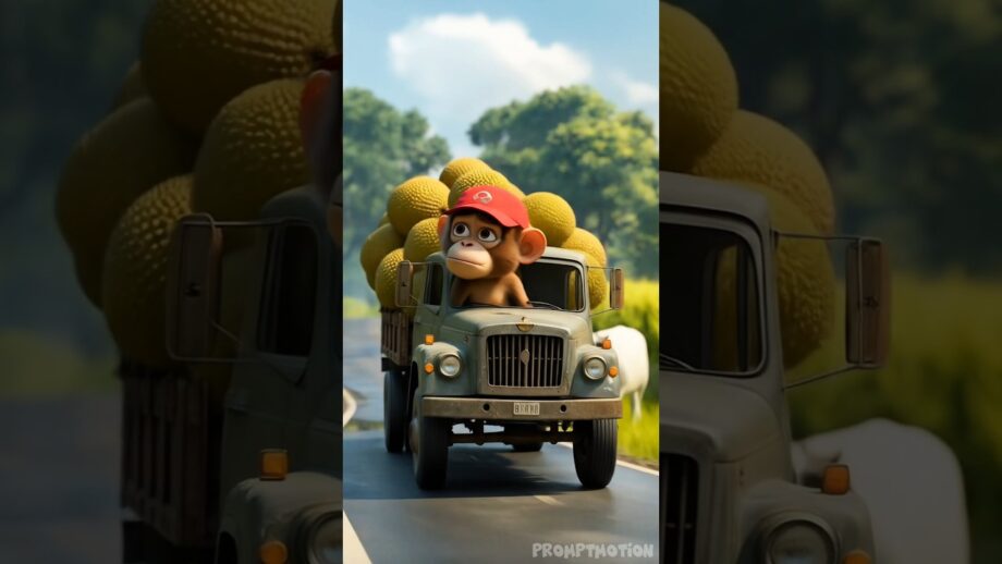 The Hungry grandfather kills the monkey after eating all the fruits😭 #ai#viral#shorts#monkey